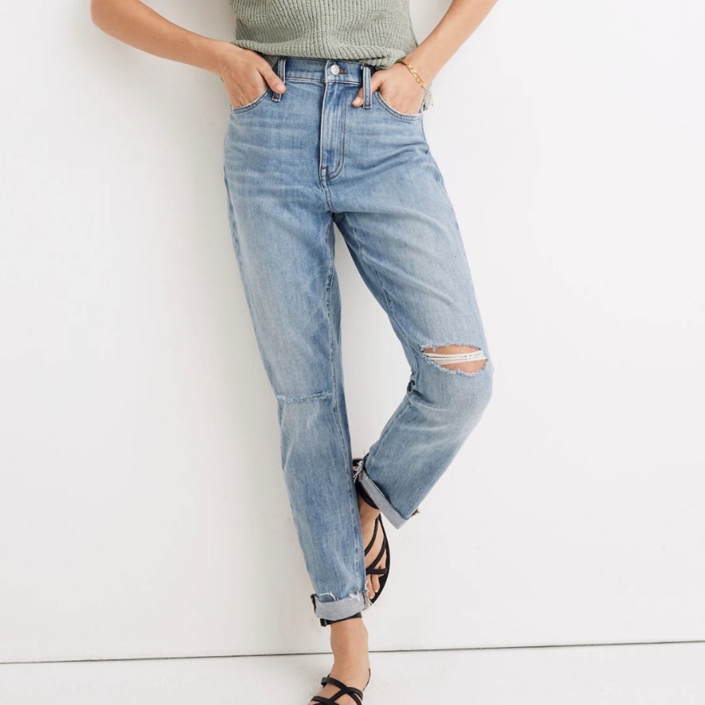 Madewell The High-Rise Slim Crop Boyjean Jeans in Elkhart Wash